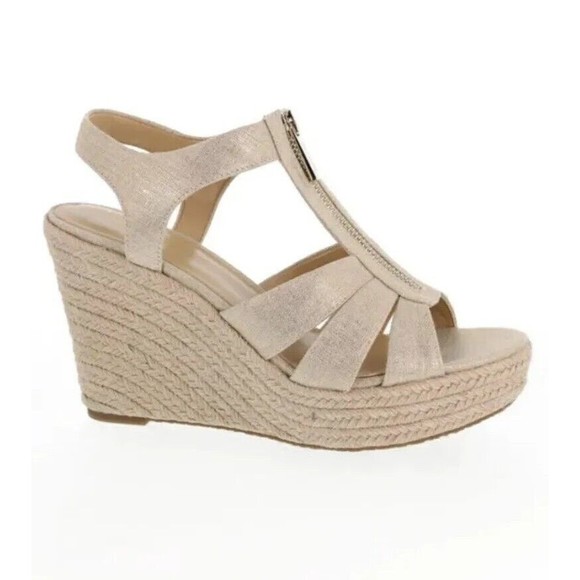 michael kors berkley wedge pale gold